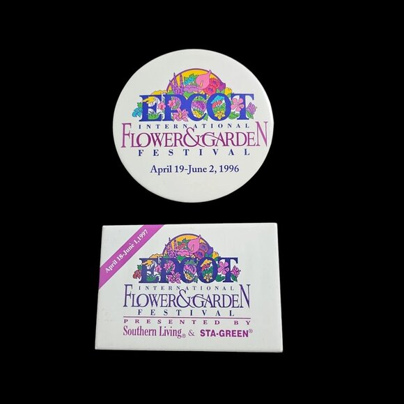 Vintage Disney EPCOT Button Brooch Pin 1996 1997 - Picture 1 of 8